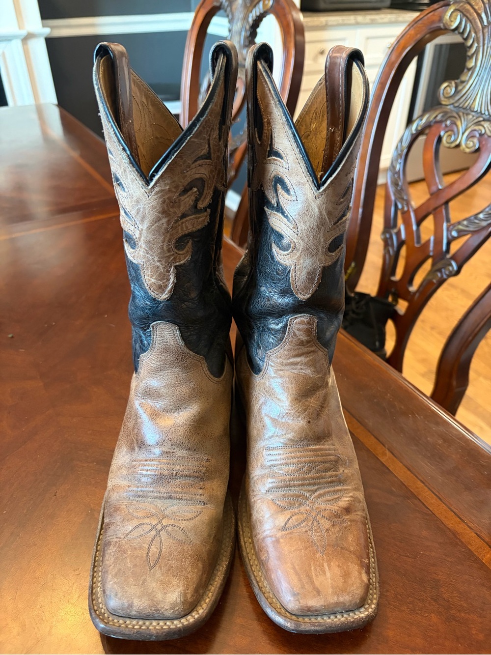 Justin Bent Rail BRL318 Women's Cowboy Boots Size 7.5 B Square Toe Made in USA